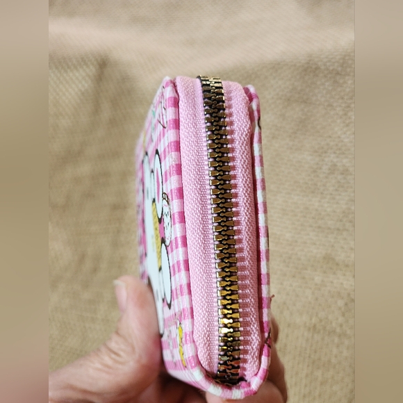 Hello Kitty Biscuit Sanrio Plaid Pink and white Wallet NWOT - Picture 6 of 8